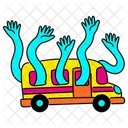 Vibrante Ilustracion De Autobus Escolar Transporte De Estudiantes Transporte Escolar Icono