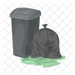 Trash bin and garbage bag  Icon