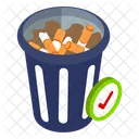 Cigarette Dustbin Throwing Icon