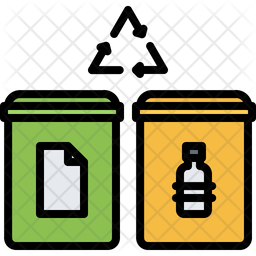 Trash Container Icon - Download in Colored Outline Style