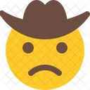 Traurig Cowboy Smiley Symbol