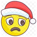 Trauriger Weihnachtsmann Emoji Trauriger Ausdruck Emotag Symbol