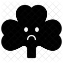 Trauriges Koriandergesicht Emoticon Emotion Symbol