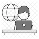 Travailler A Distance Icone De Travail A Distance Emploi En Ligne Icône