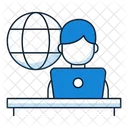 Travailler A Distance Icone De Travail A Distance Emploi En Ligne Icône