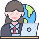 Travel Agent Woman Avatar Icon