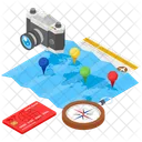 Travel Equipment Travel Plan Travelling Itinerary Icon