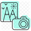 Travel Photography Color Shadow Thinline Icon Icono