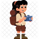 Travel Photography Cartoon Character Icon