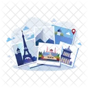 Travel Postcards Tourism Memories Icon