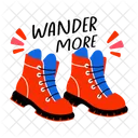 Travel Shoes Wander More Boots Icon