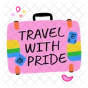 Travel With Pride Suitcase Luggage Icon