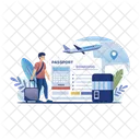 Traveller Passport Boarding Pass Icon