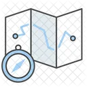 Travelling Map Guide Map Compass Icon