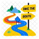 Travelling Route Destination Roadway Icon