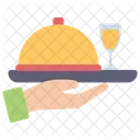 Tray Server Waiter Juice Glass Icon