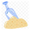 Summer Sand Bucket Beach Umbrella Icon