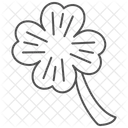 Icono De Thinline Del Trebol De La Suerte Icono