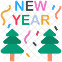 Happy New Year Tree Icon