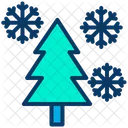 Decoration Pine Tree Snowflake Icon