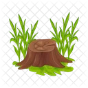 Nature Stump Grass Icon