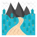 Trees Trail Landscape Scenery Landform Icon