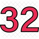 Treinta Y Dos Numeros Numerico Icono