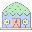 Trekker Hut Lineal Color Icon Icon