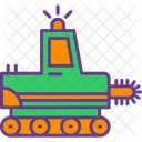 Trencher Chain Construction Icon