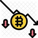 Down Bitcoin Trend  Icon