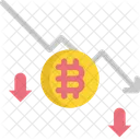 Trend Down Bitcoin Cryptocurrency Icon