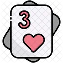 Tres de corazon  Icono