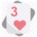 Tres de corazon  Icono