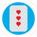 Tres de corazones  Icono