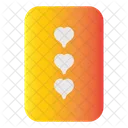 Tres de corazones  Icono