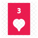 Tres De Corazones Cartas De Poquer Casino Icono