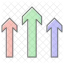 Tres Setas Para Cima Ícone
