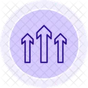 Icone De Circulo Colorido Com Tres Setas Para Cima Ícone
