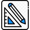 Triangle Ruler And Pencil  Icon