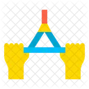 Hands Triangular Ruler Education Icon