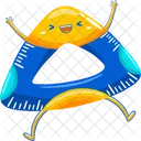 Triangular ruler mascot  Icon