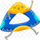Triangular ruler mascot  Icon