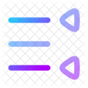 Triángulo de lista de derecha a izquierda  Icono
