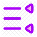 Triángulo de lista de derecha a izquierda  Icono