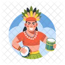 Tribal Music Character Drummer Icon