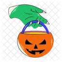 Trick Treat Halloween Treat Halloween Basket Icon