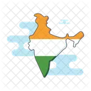 Tricolor India India Decoration Icon