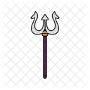Trident Colored Outline Halloween Horror Icon