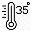 Trinta E Cinco Celsius Temperatura Ícone