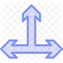 Triple Arrow Duotone Line Icon Icon